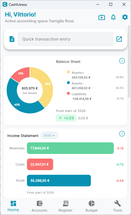 Cashfulness Dashboard